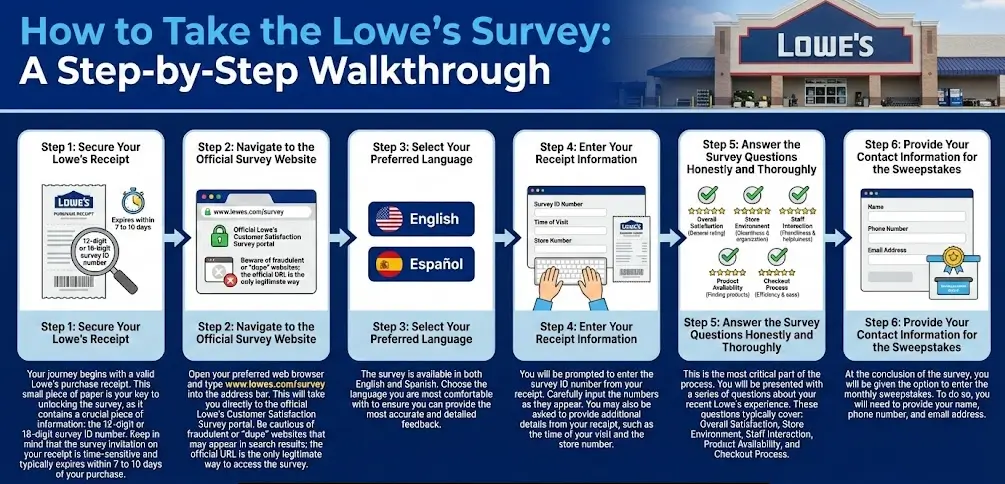 Lowes Survey Process Explained through an infographic.